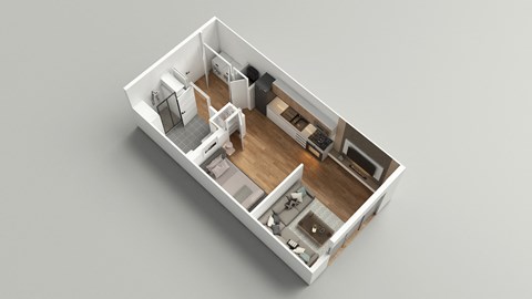 Studio floor plan at The George, Michigan, 48104
